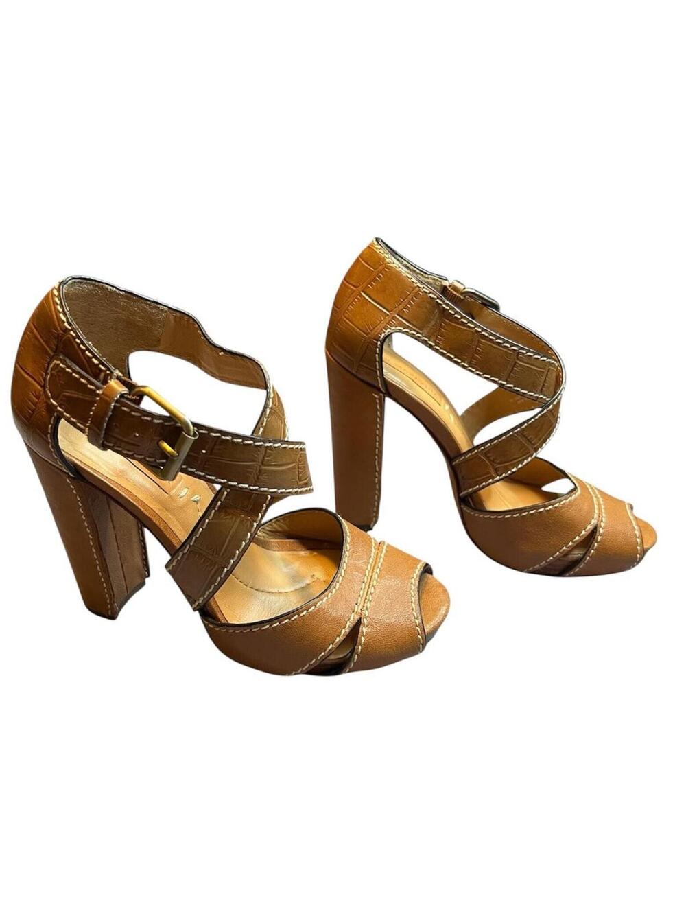 BCBGMAXAZRIA | PAYTON1 Bruana Brown Platforms | 70s, Croc , Indie| Size 6B - Picture 4 of 8